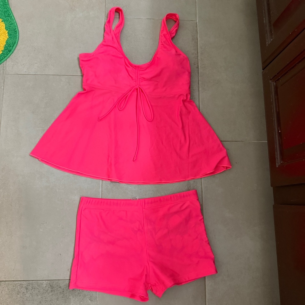 Pink swimsuit top and bottom